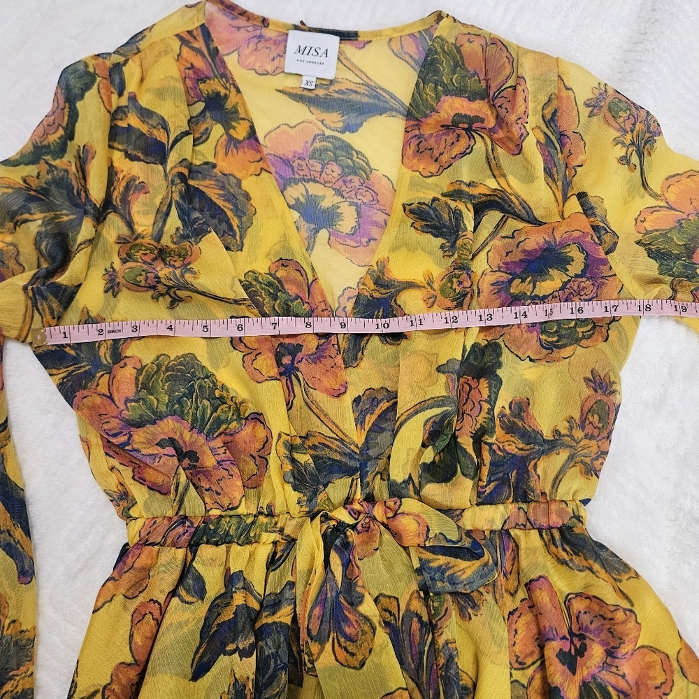 Misa Los Angeles Kaia Chiffon Floral Mini Dress Size XS - Picture 10 of 15